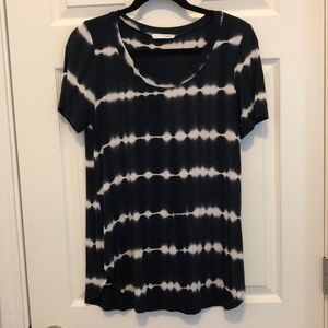 Black and white tie dye top